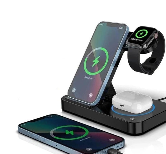 4 in 1 Foldable Wireless Charging Station for Apple & Samsung