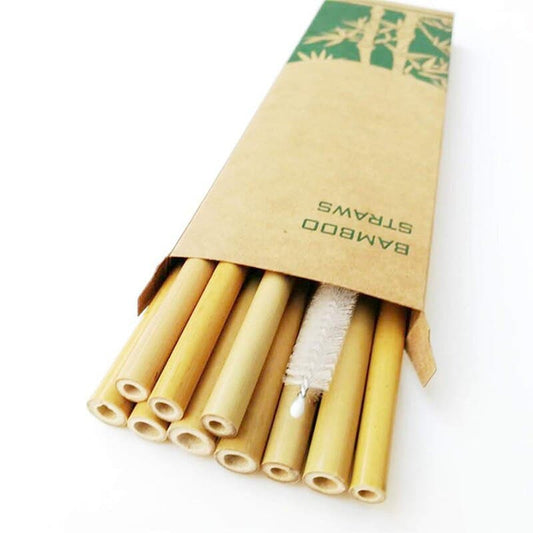 Natural organic bamboo straw.